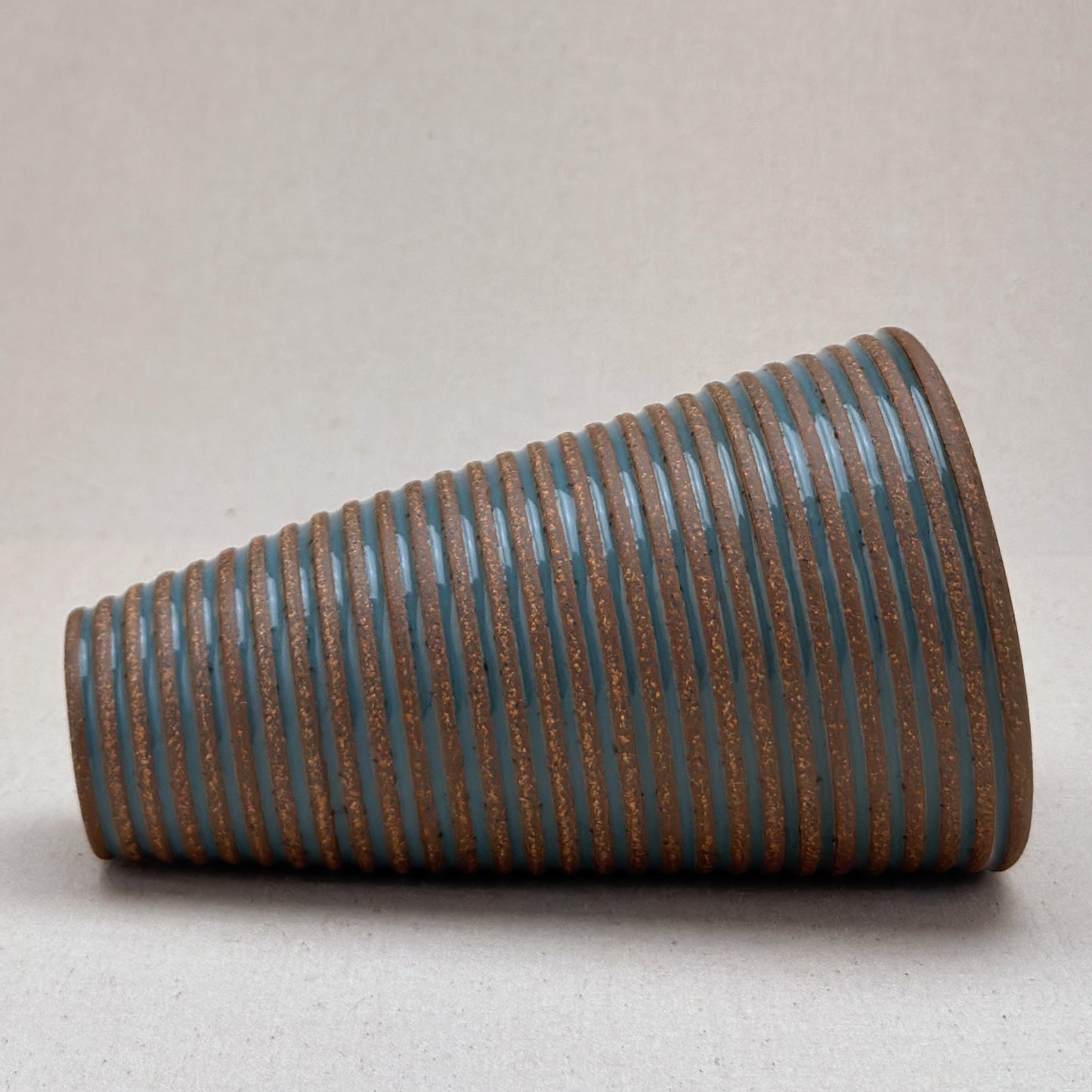 Large Blue Stripe Conical Vase