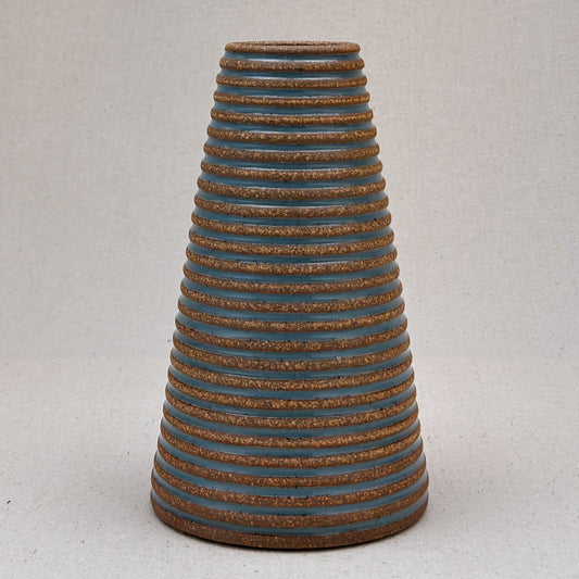Large Blue Stripe Conical Vase