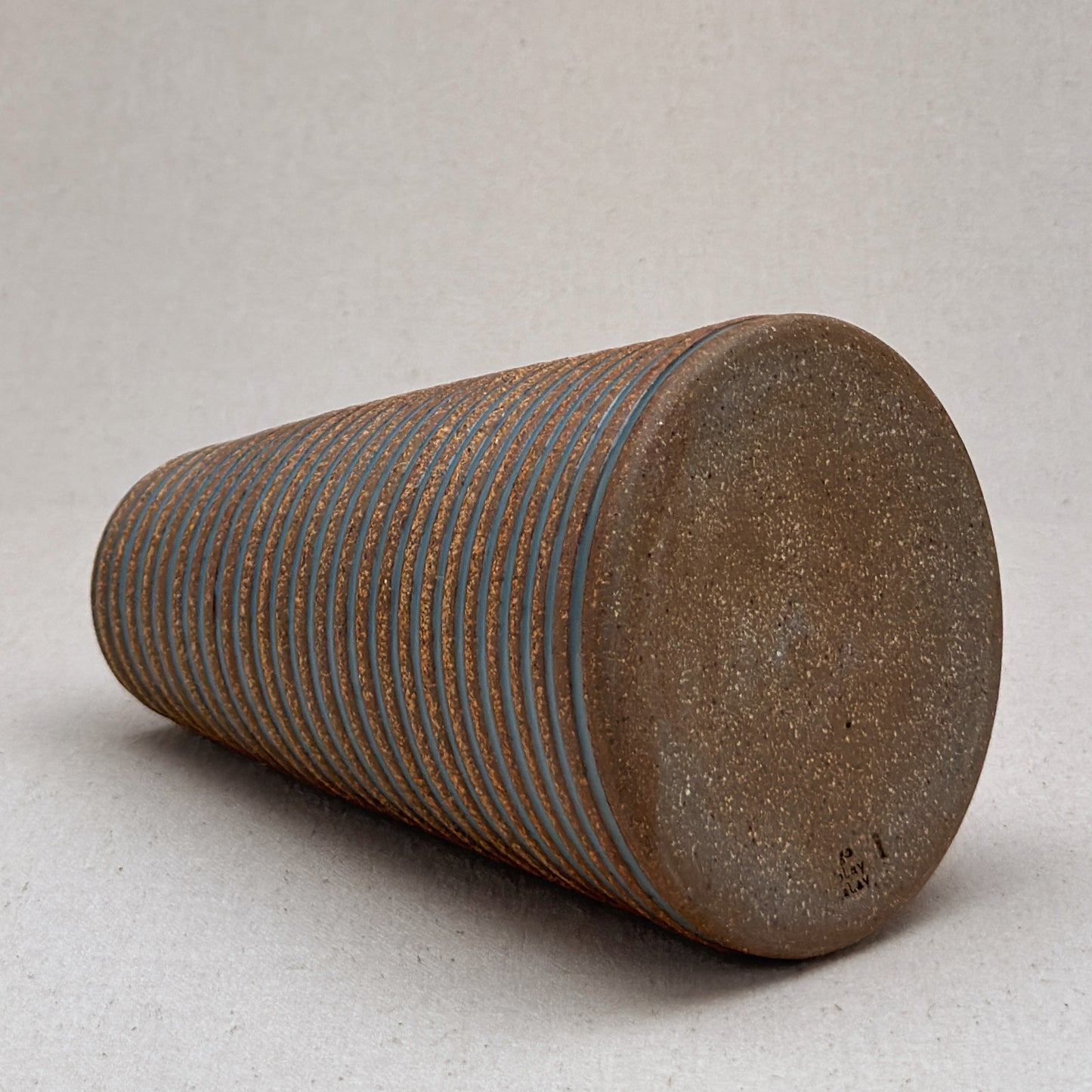 Large Blue Stripe Conical Vase