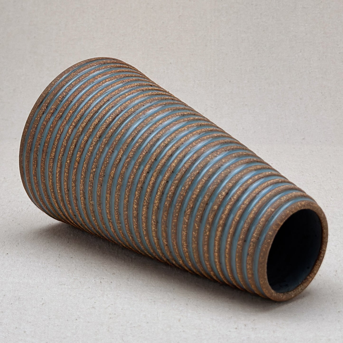 Large Blue Stripe Conical Vase