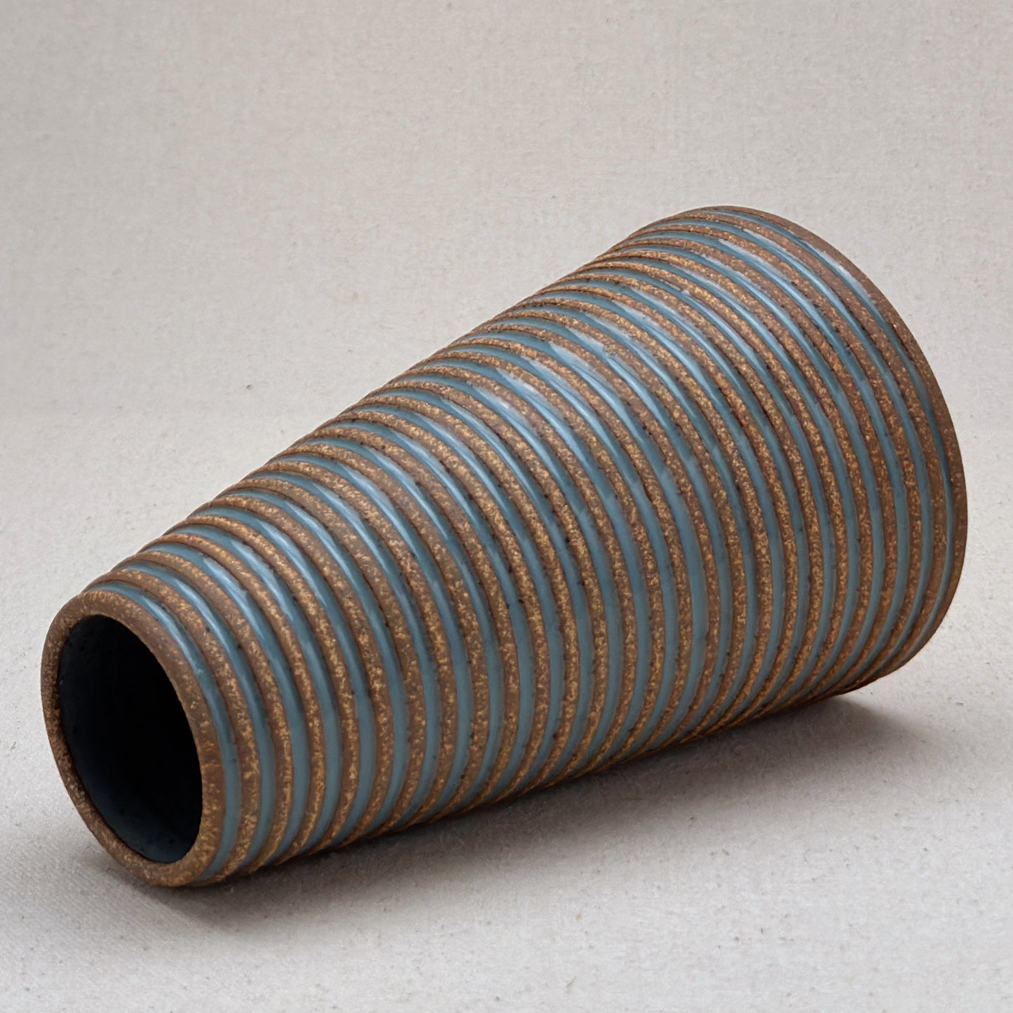Large Blue Stripe Conical Vase