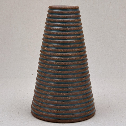 Large Blue Stripe Conical Vase