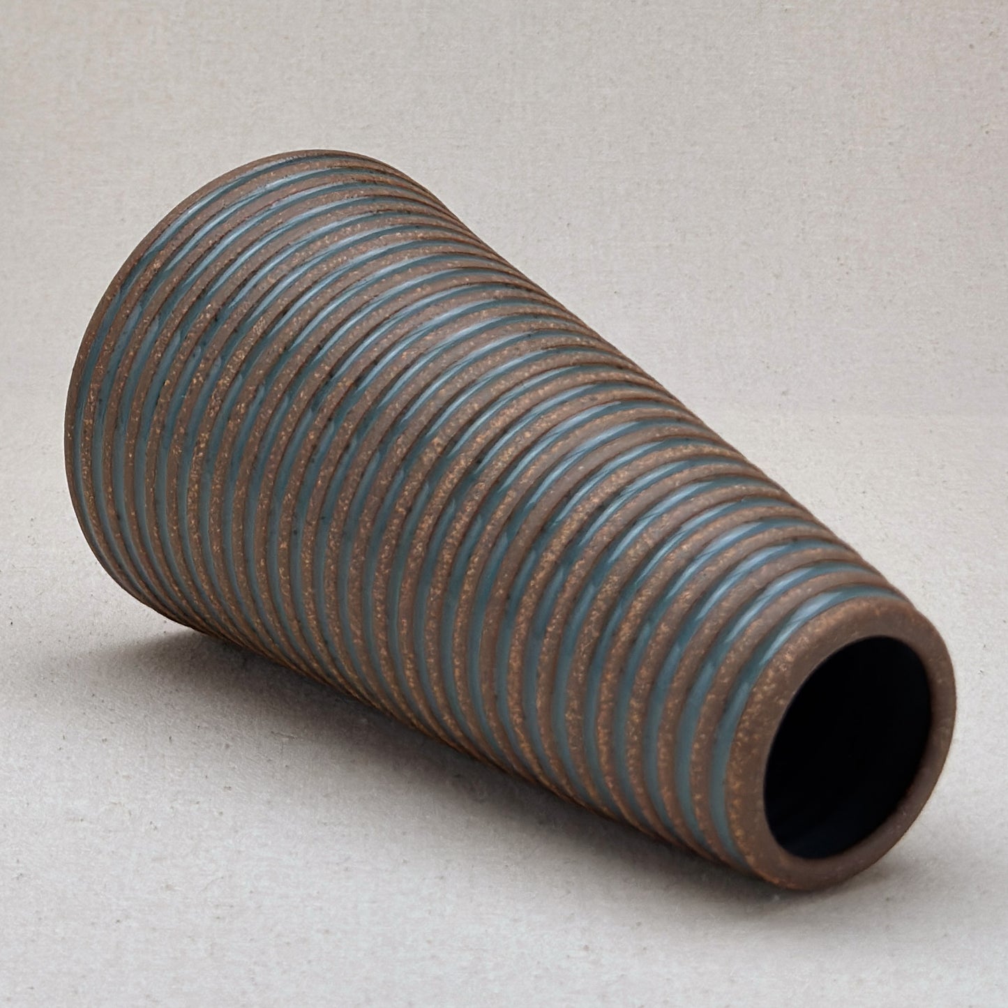 Large Blue Stripe Conical Vase