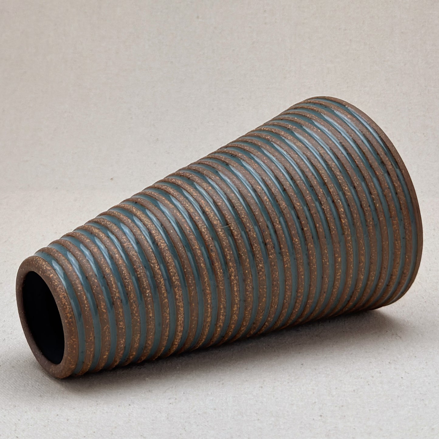 Large Blue Stripe Conical Vase