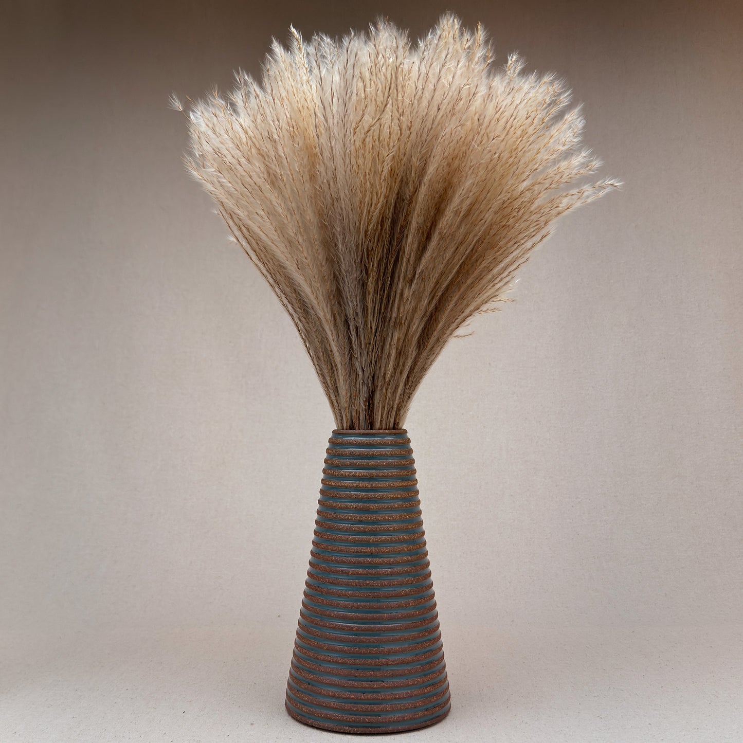 Large Blue Stripe Conical Vase