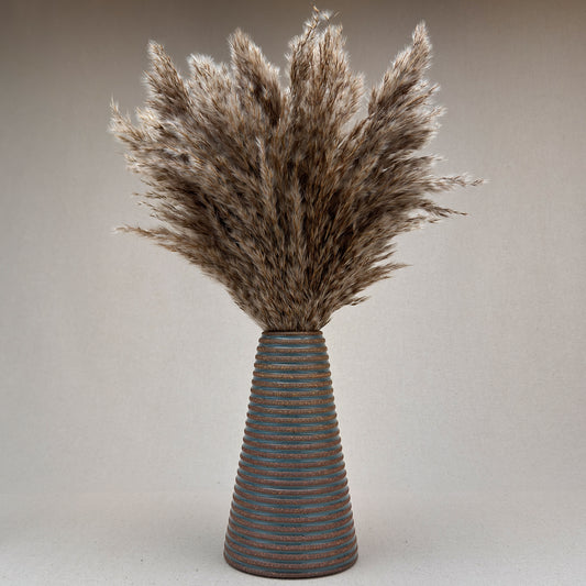 Large Blue Stripe Conical Vase