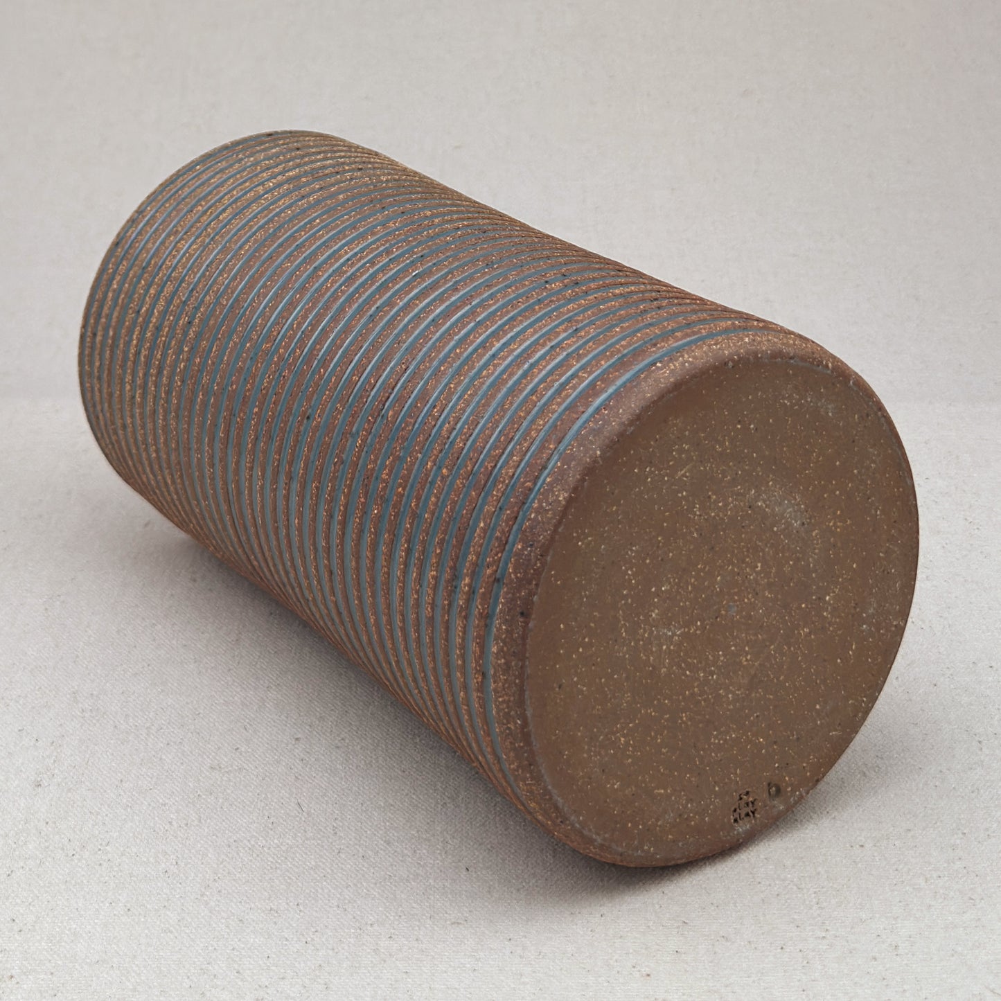 Extra Large Blue Stripe Cylinder Vase