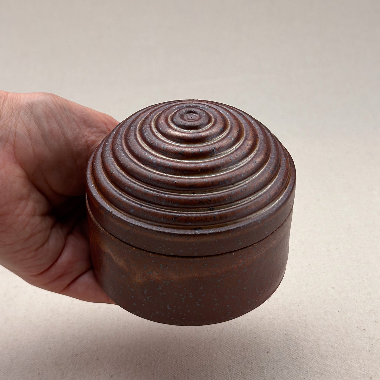 Small Shino Stripe Round Top Jar