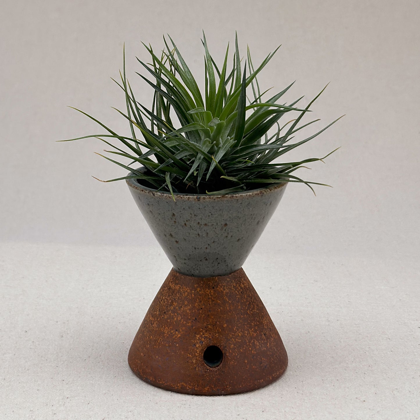 Small Speckled Blue Angular Pedestal Planter