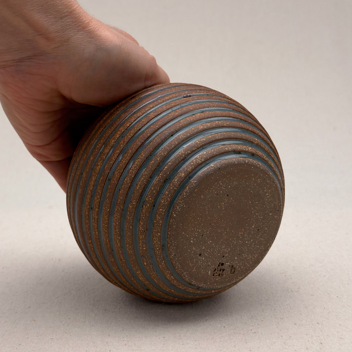 Small Blue Stripe Round Vase