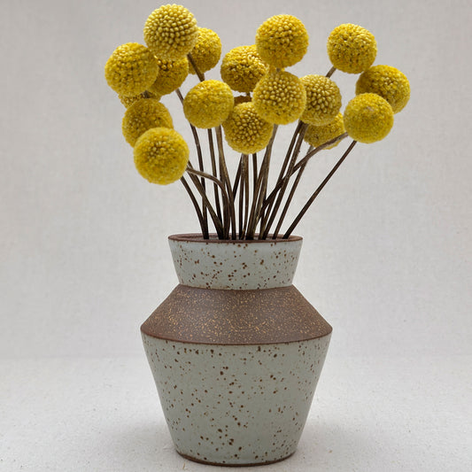 Small-Medium Speckled White Angular Vase