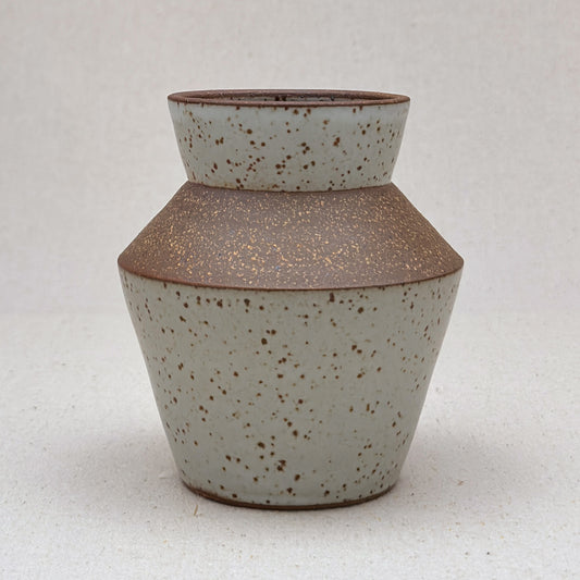 Small-Medium Speckled White Angular Vase