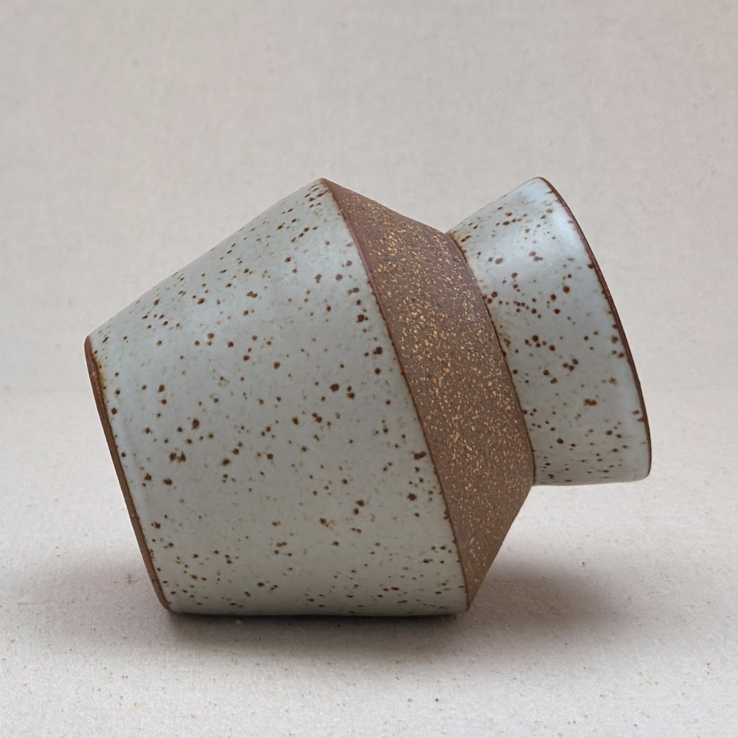Small-Medium Speckled White Angular Vase