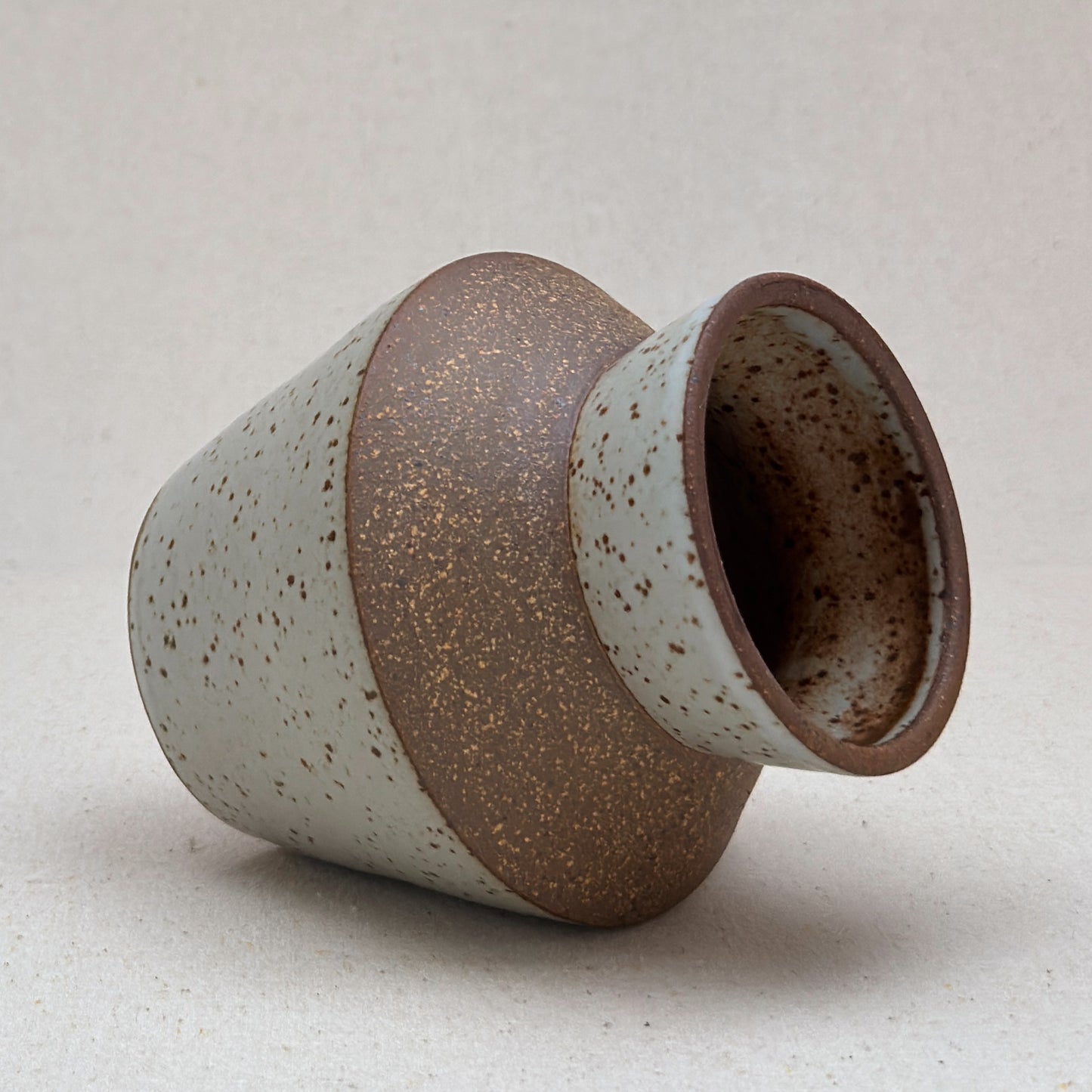 Small-Medium Speckled White Angular Vase