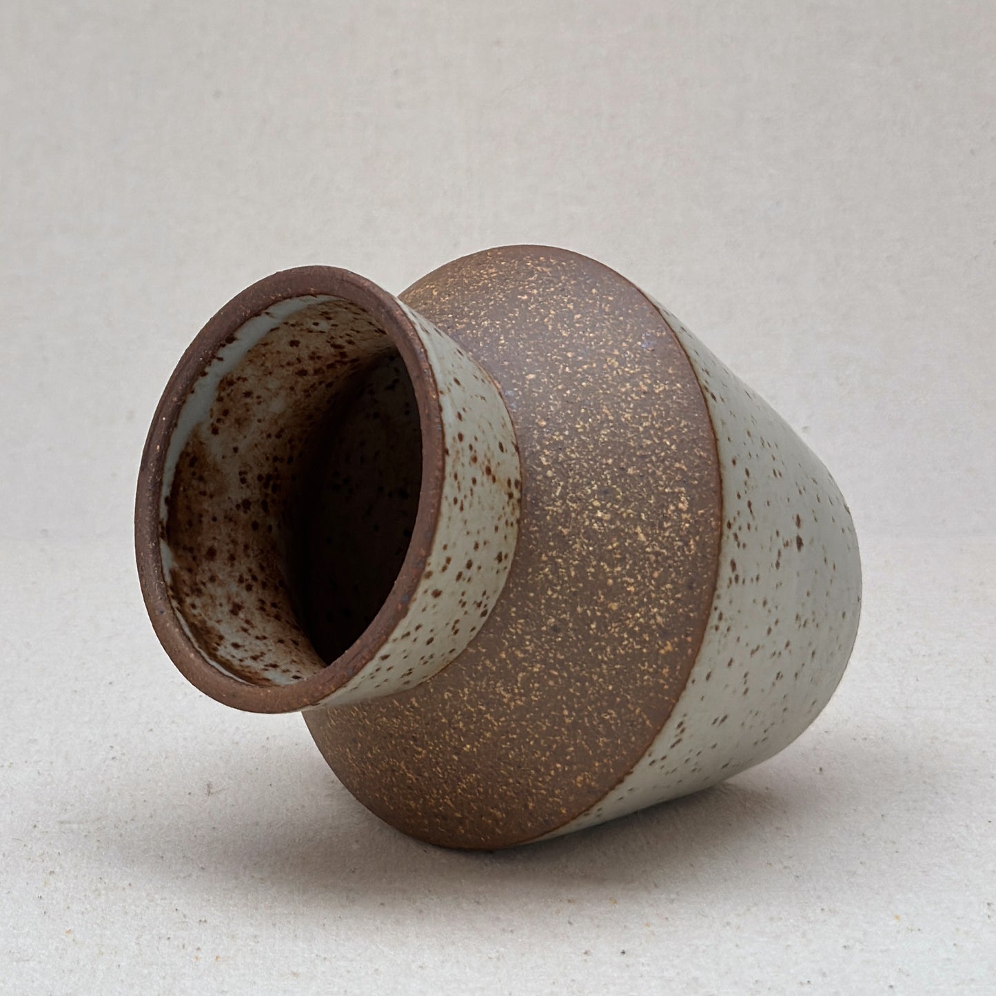 Small-Medium Speckled White Angular Vase