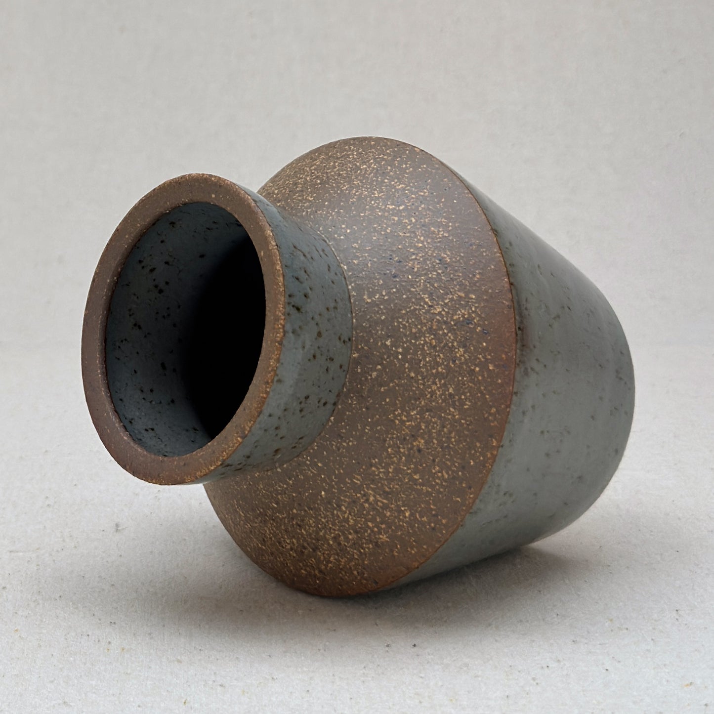 Small-Medium Speckled Blue Angular Vase