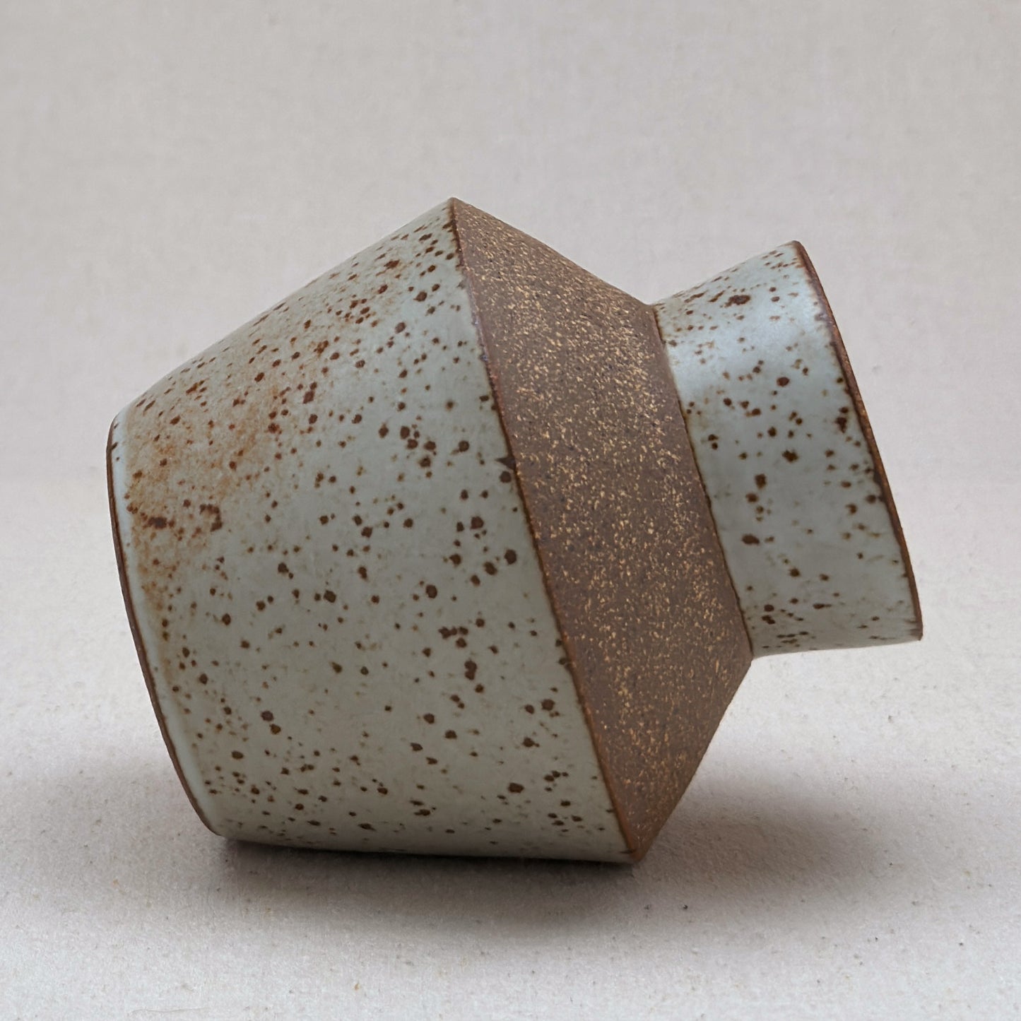 Small-Medium Speckled White Angular Vase