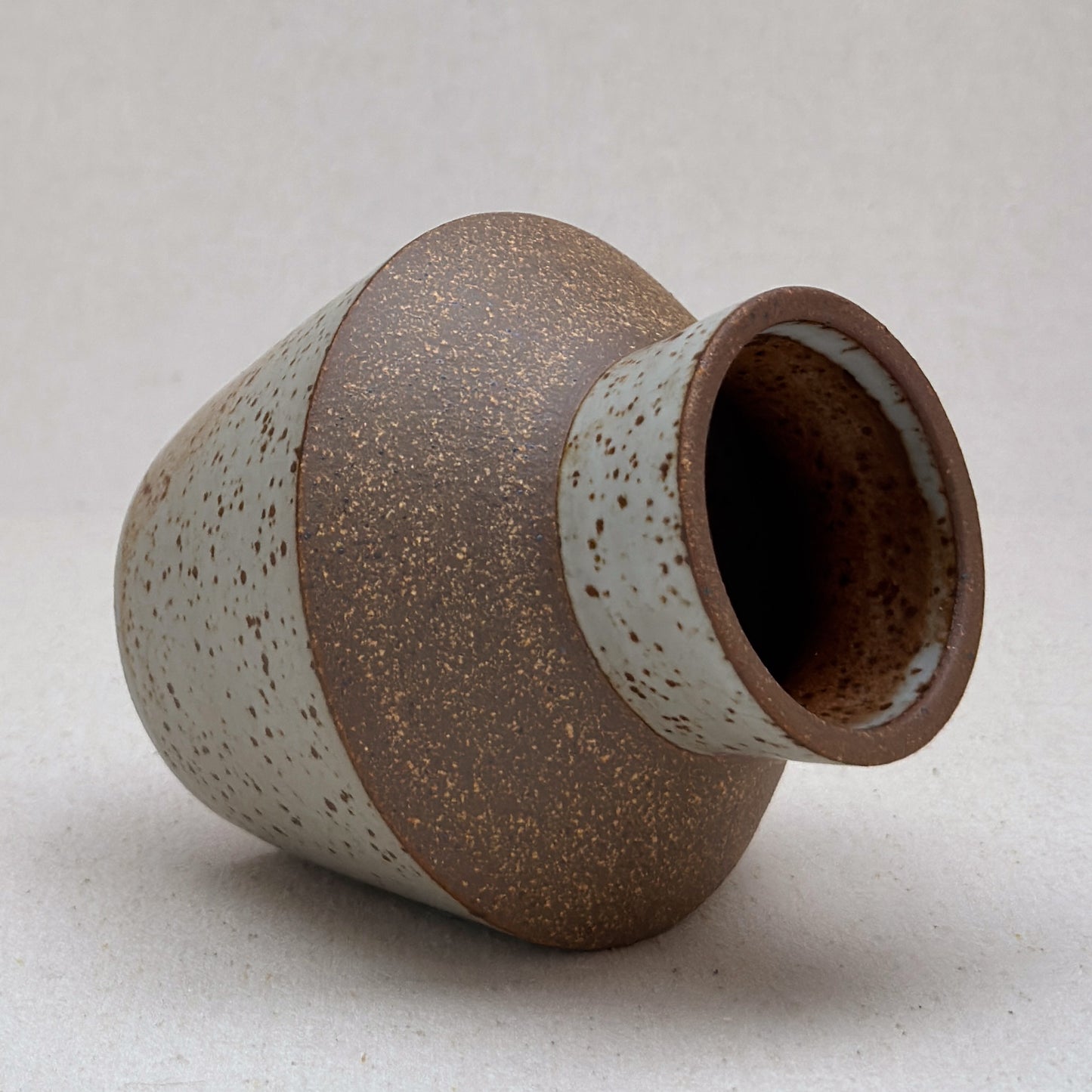 Small-Medium Speckled White Angular Vase