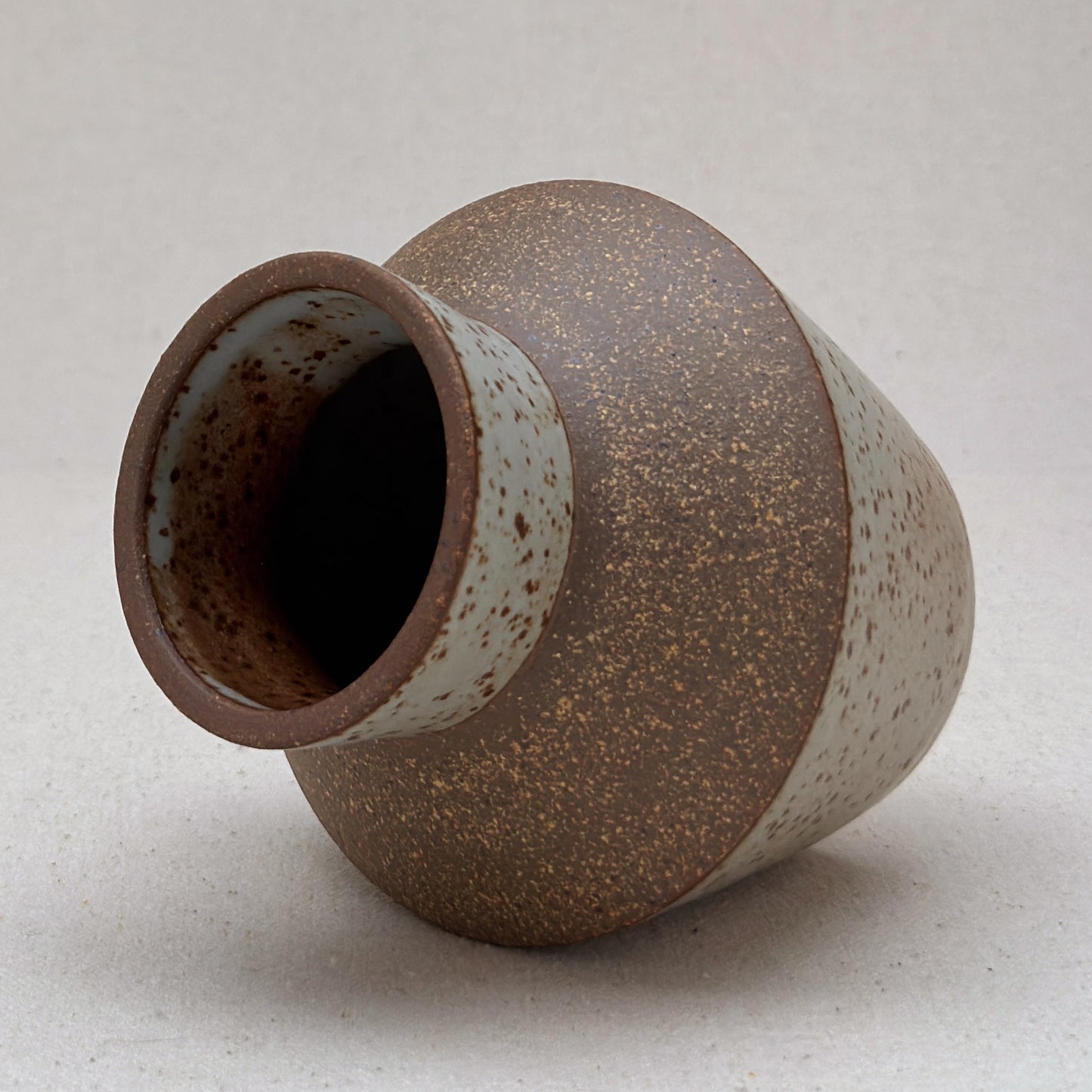 Small-Medium Speckled White Angular Vase