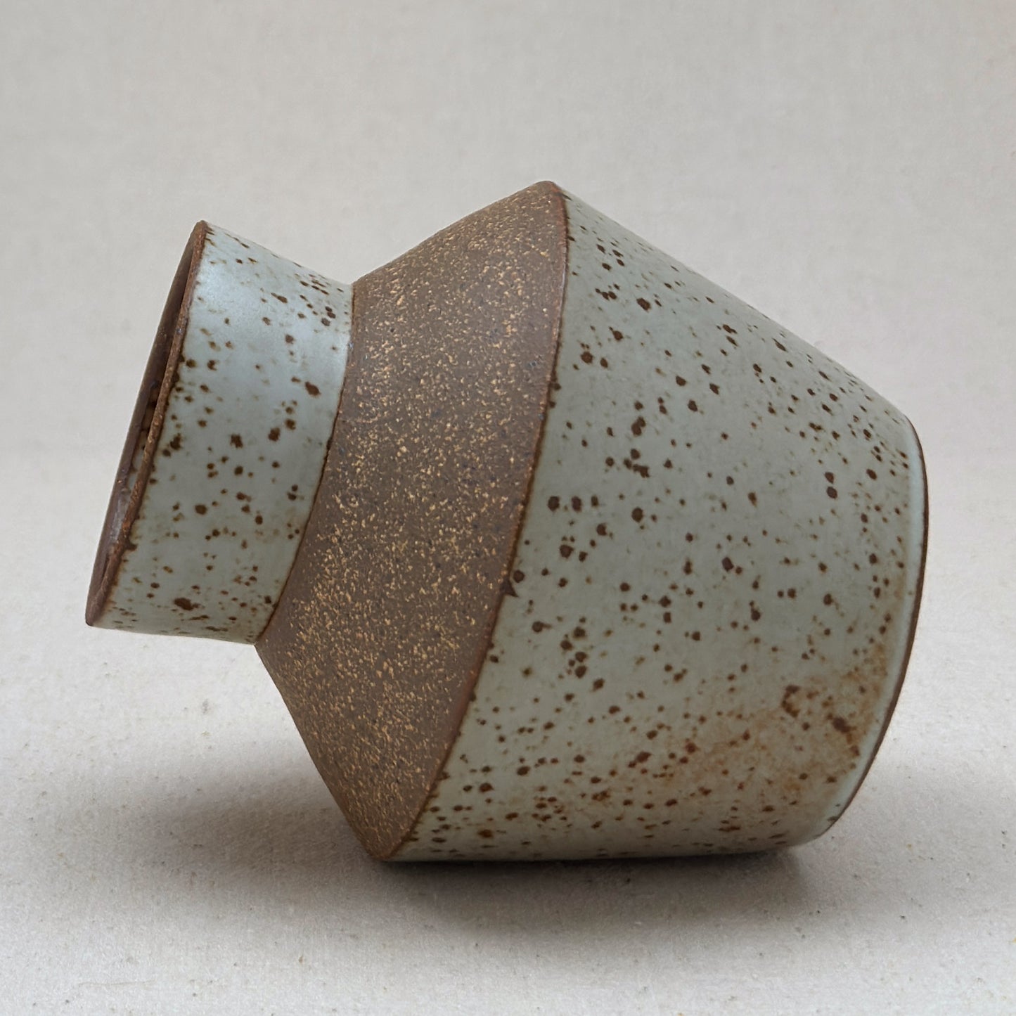 Small-Medium Speckled White Angular Vase