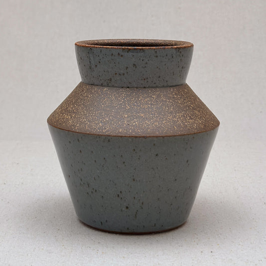 Small-Medium Speckled Blue Angular Vase
