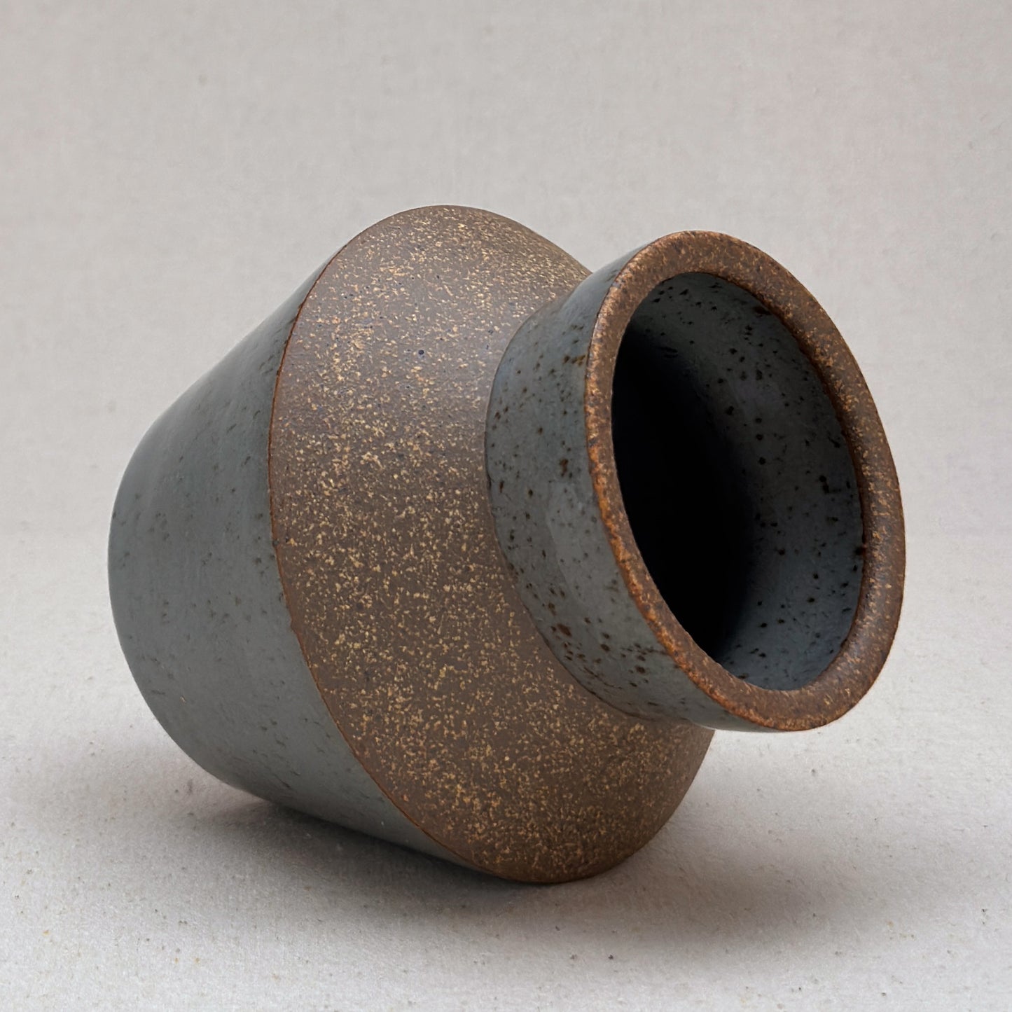 Small-Medium Speckled Blue Angular Vase