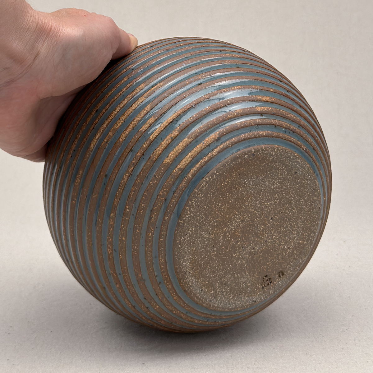 Medium Blue Stripe Round Vase
