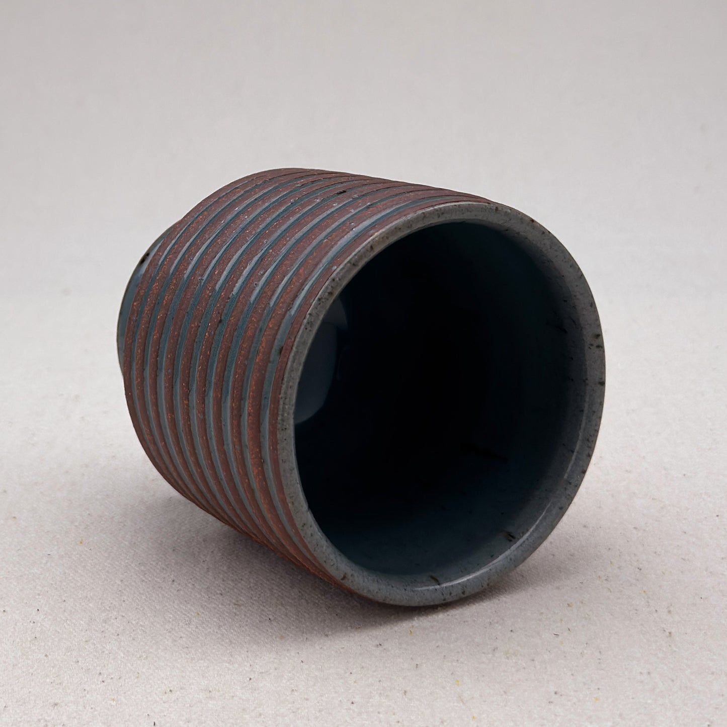 Blue Striped Ceramic Cup