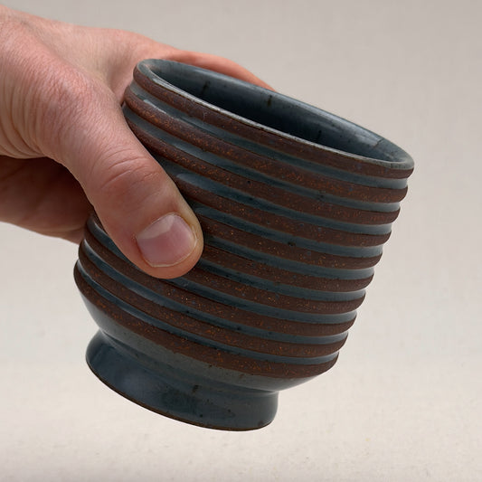 Blue Striped Ceramic Cup