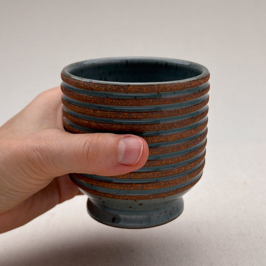 Blue Striped Ceramic Cup