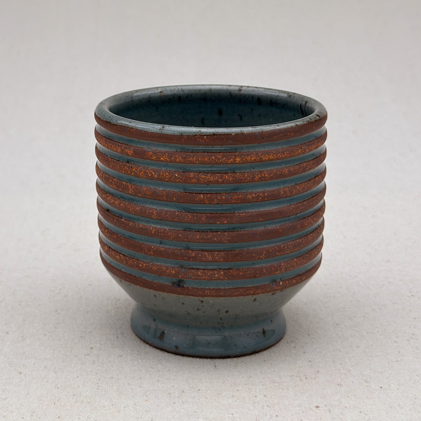 Blue Striped Ceramic Cup