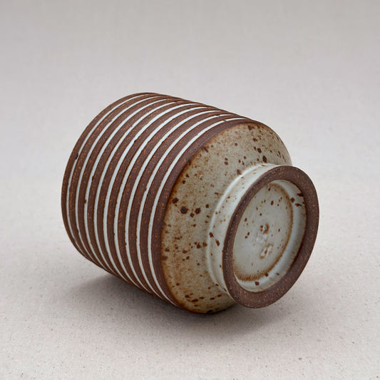 White Striped Ceramic Cup