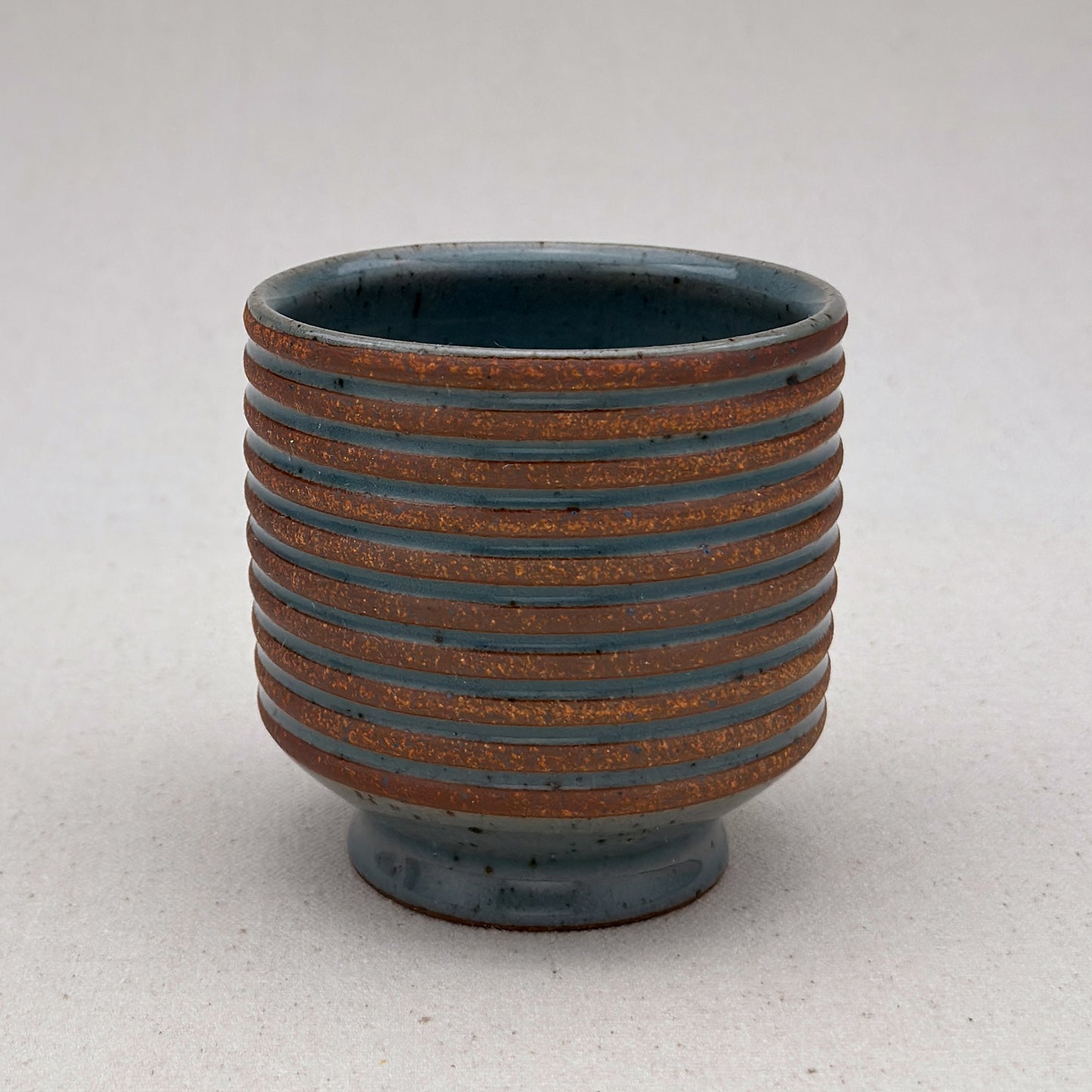 Blue Striped Ceramic Cup