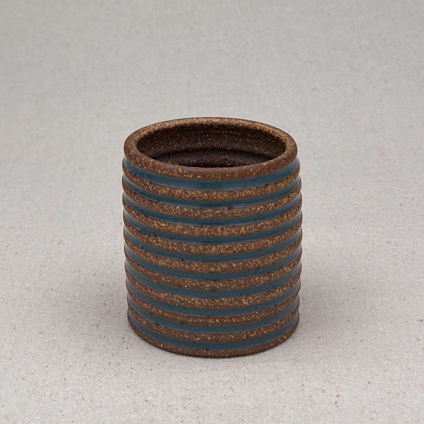 Extra Small Blue Stripe Cylinder Planter