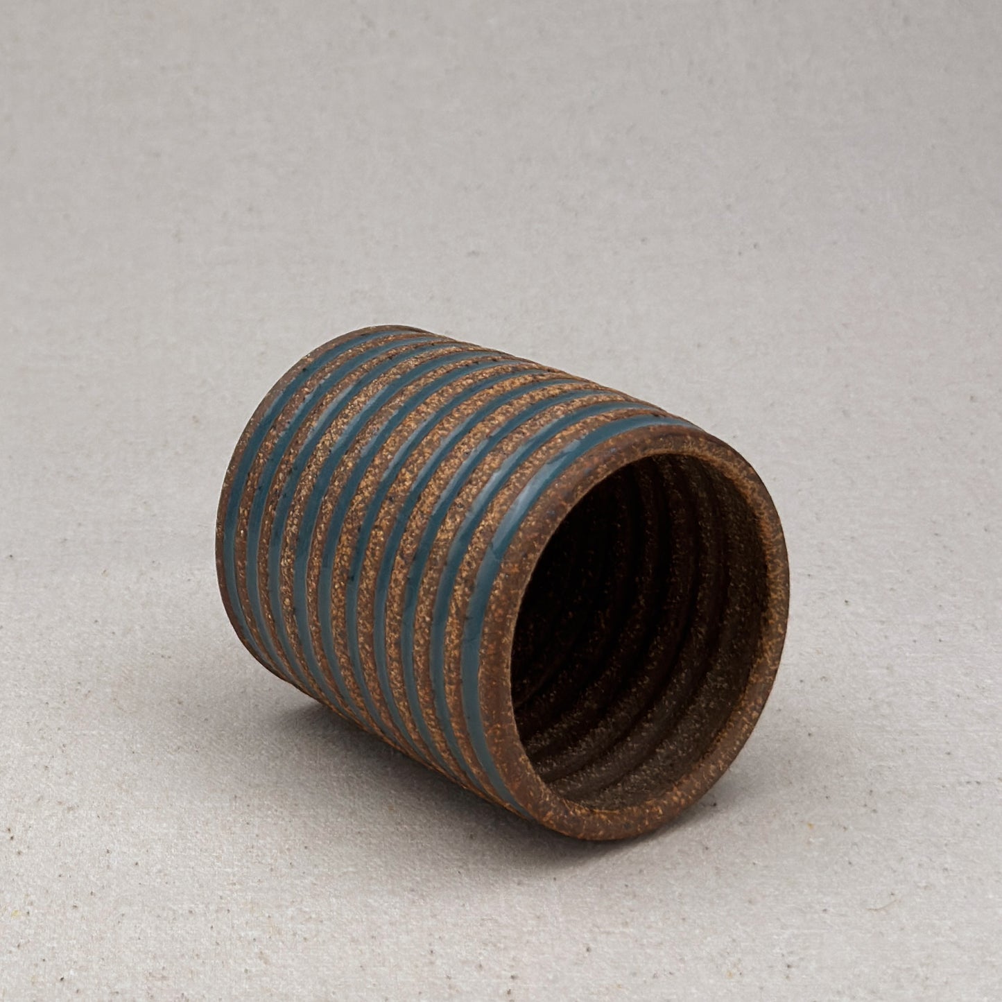 Extra Small Blue Stripe Cylinder Planter