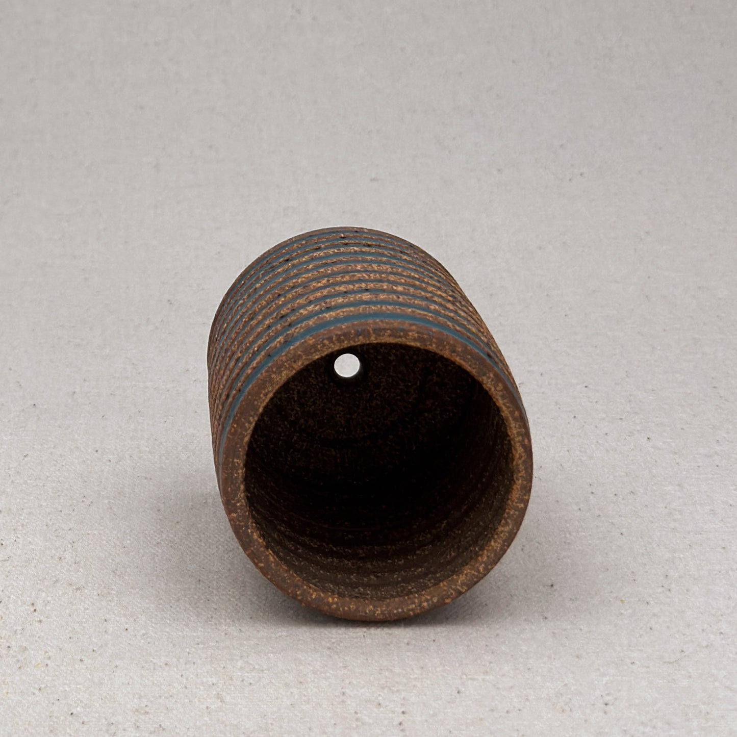 Extra Small Blue Stripe Cylinder Planter