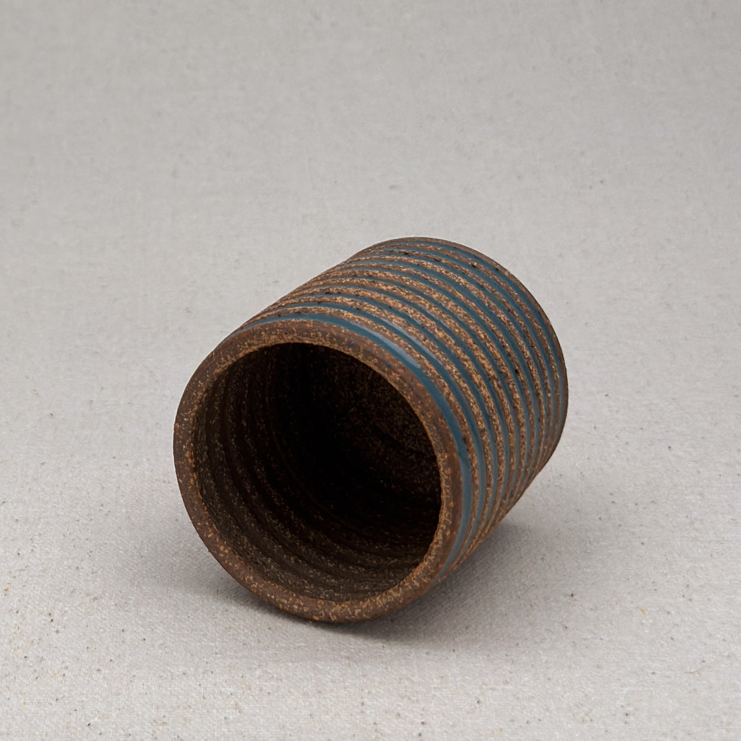 Extra Small Blue Stripe Cylinder Planter