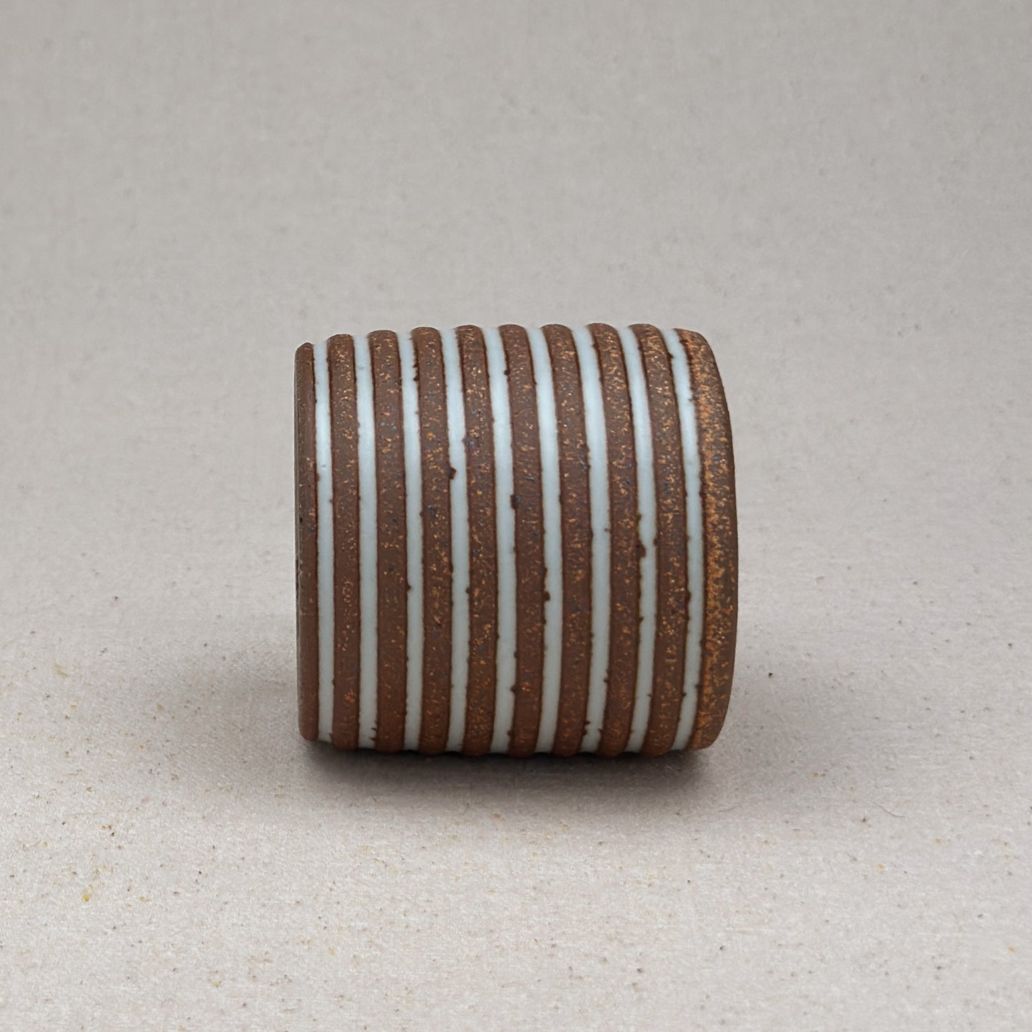 Extra Small White Stripe Cylinder Planter