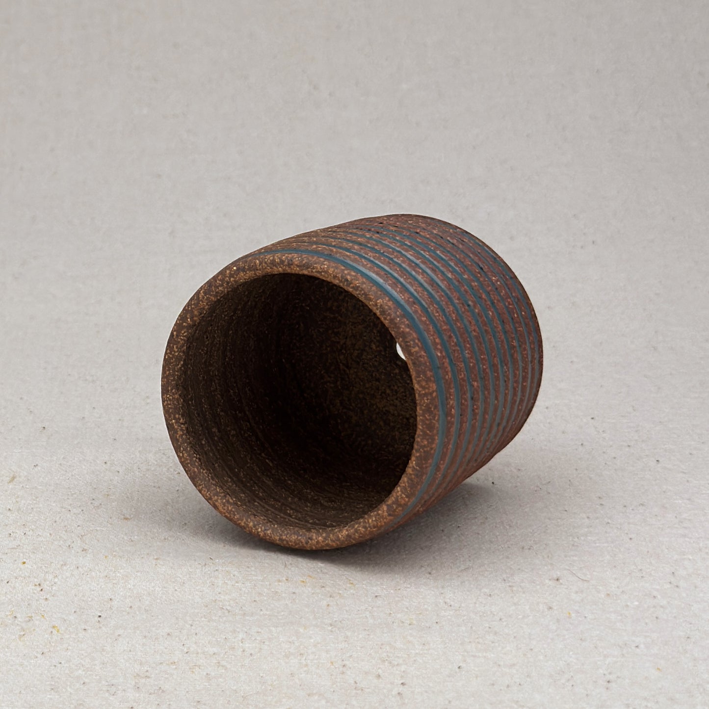 Extra Small Blue Stripe Cylinder Planter