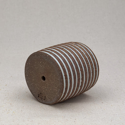 Extra Small White Stripe Cylinder Planter