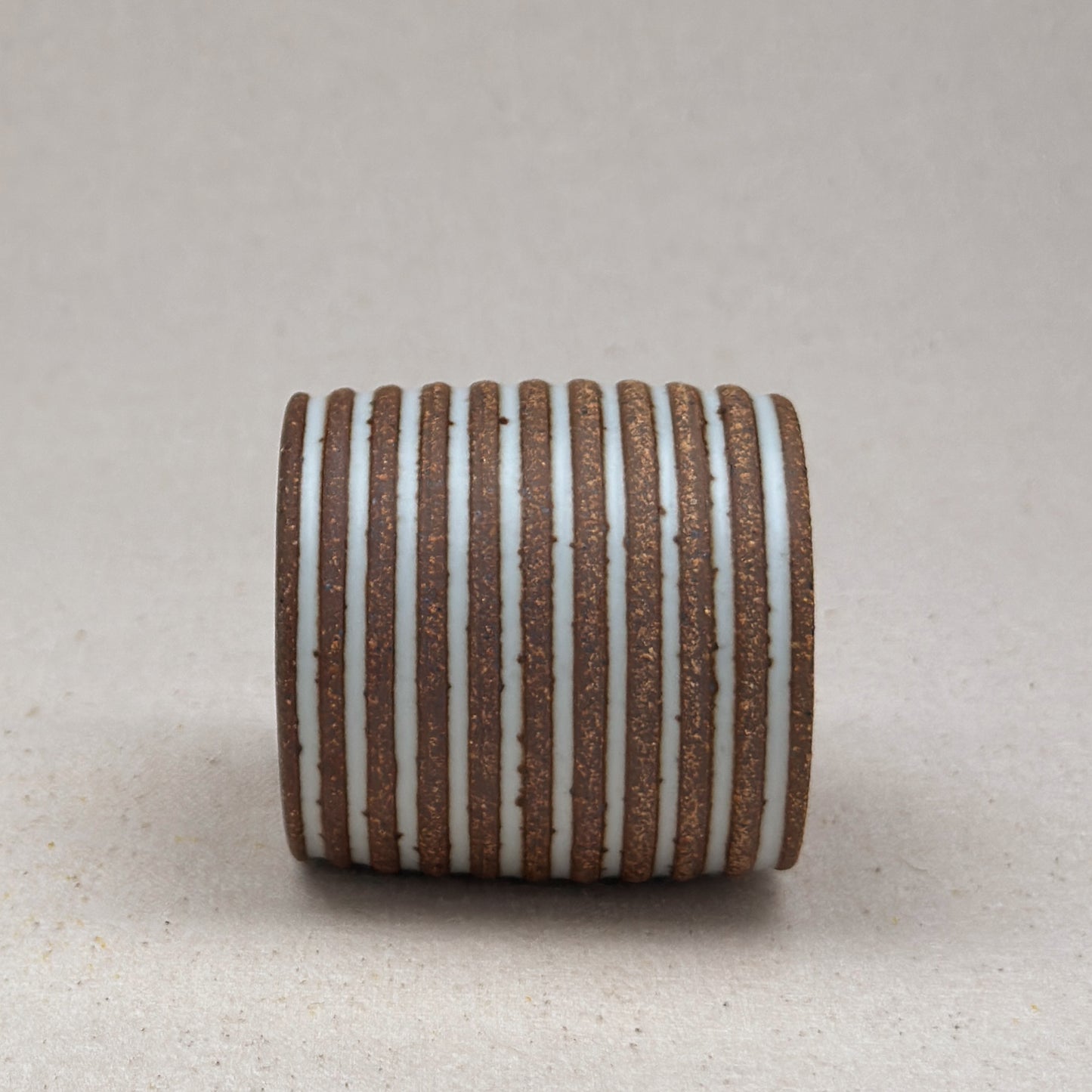 Extra Small White Stripe Cylinder Planter
