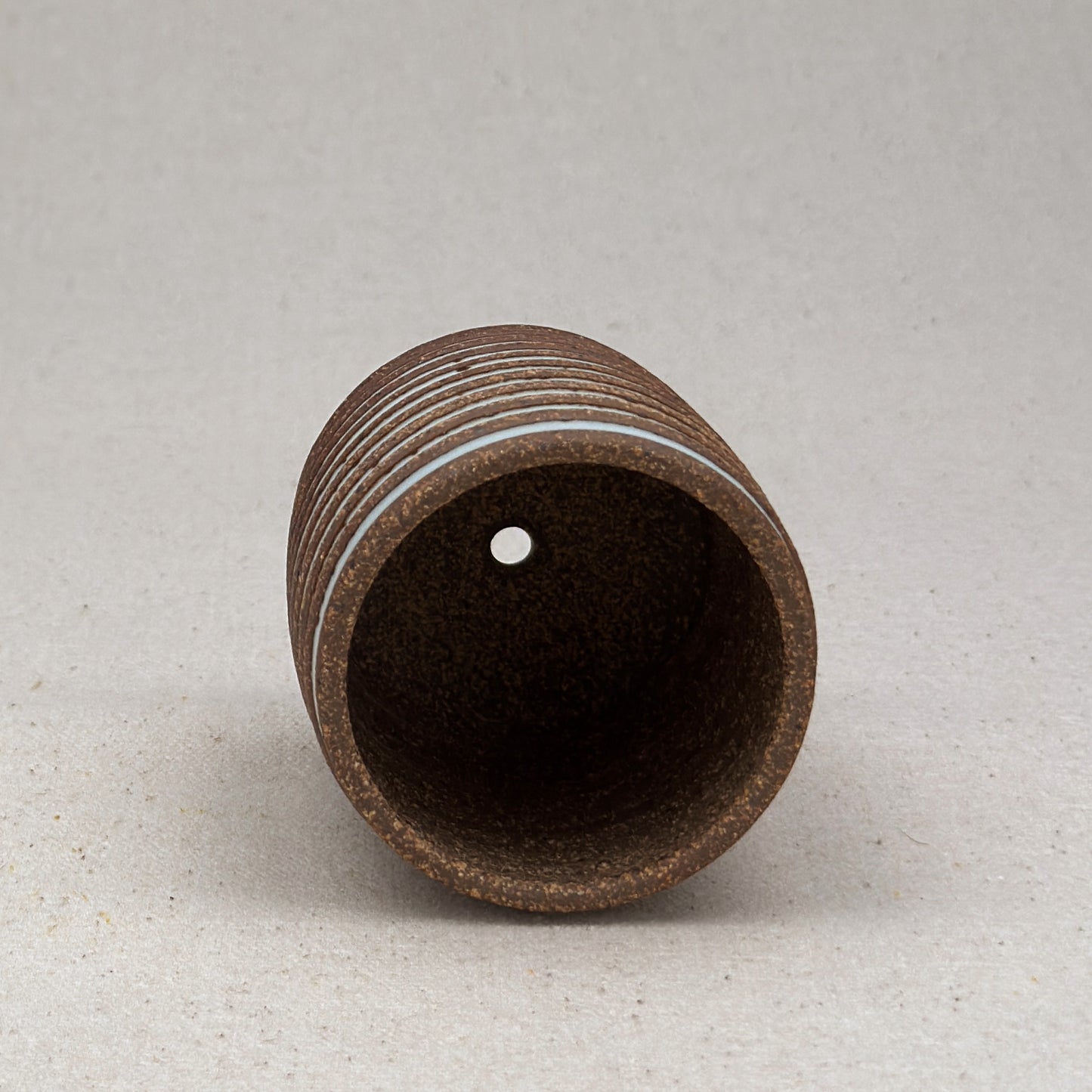 Extra Small White Stripe Cylinder Planter