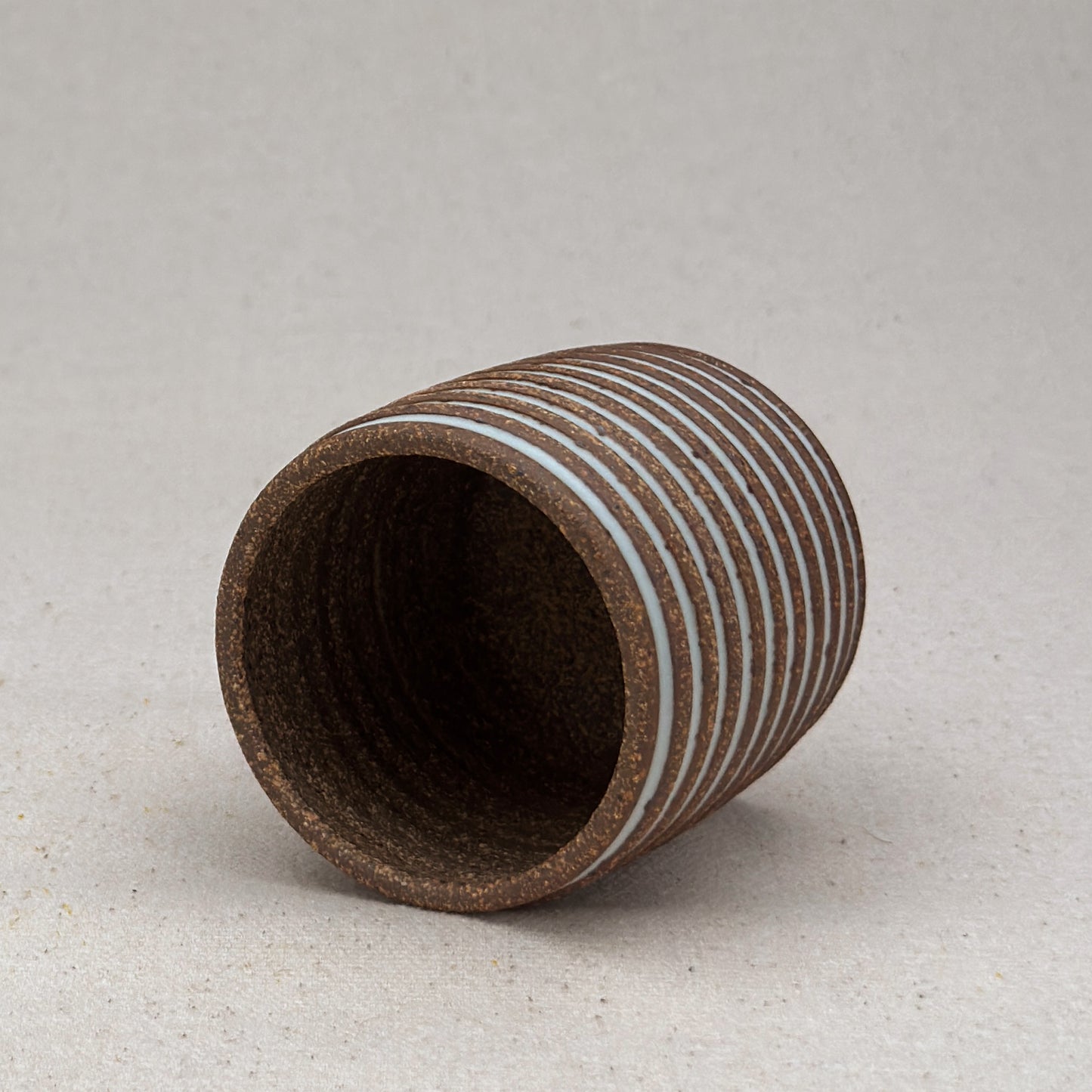 Extra Small White Stripe Cylinder Planter