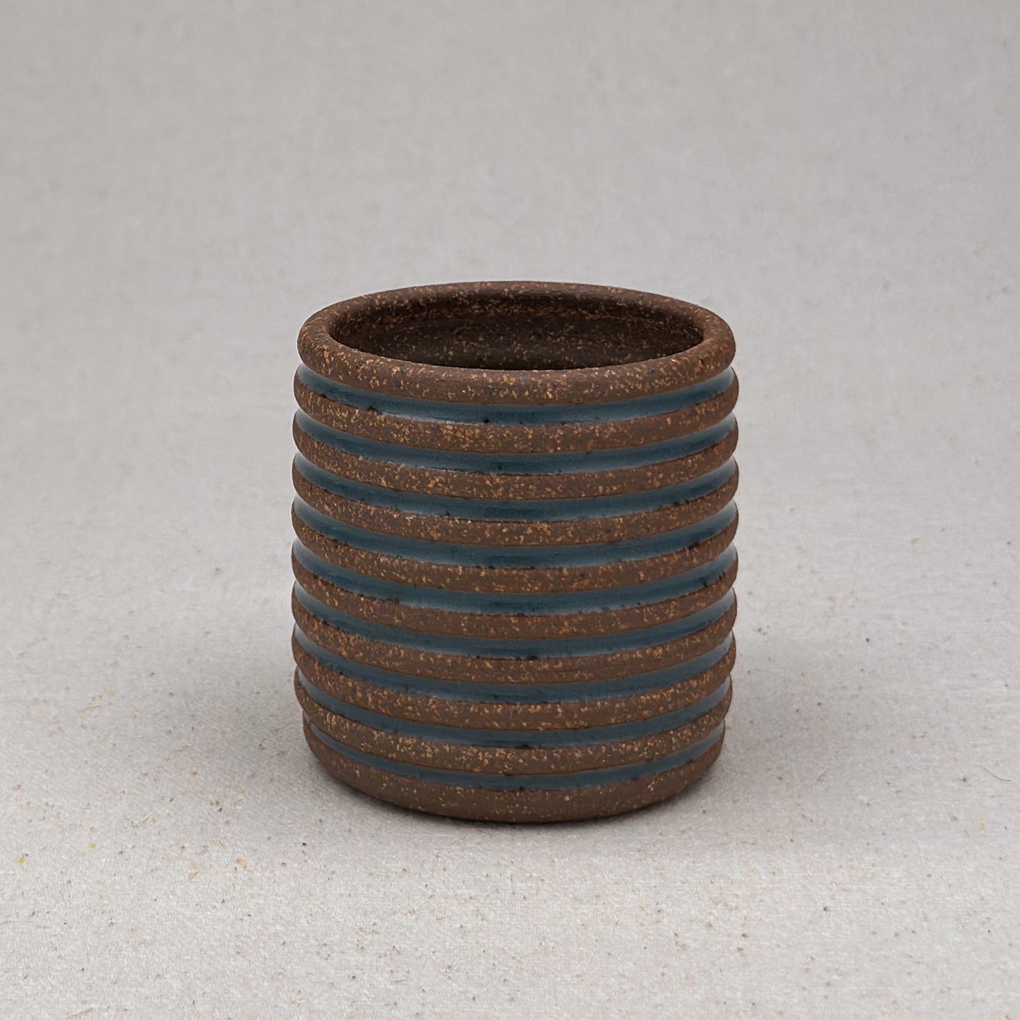 Extra Small Blue Stripe Cylinder Planter