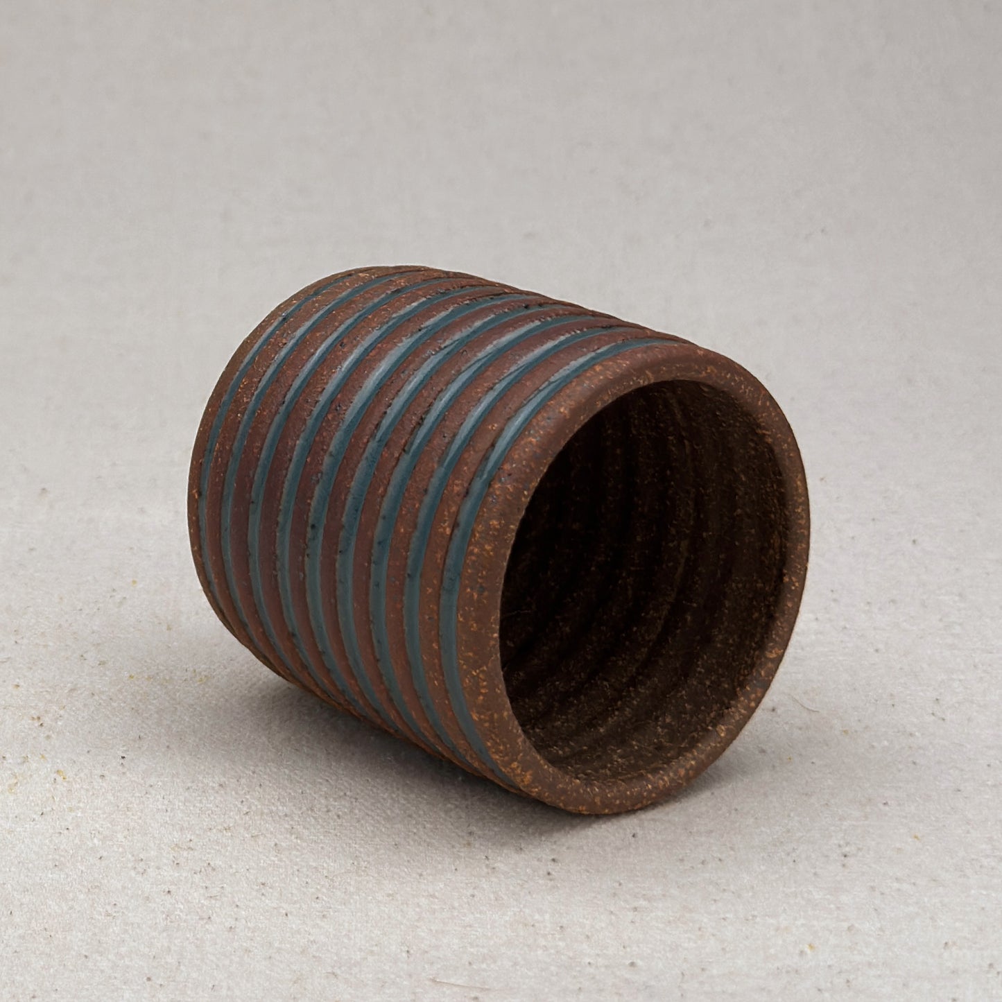 Extra Small Blue Stripe Cylinder Planter