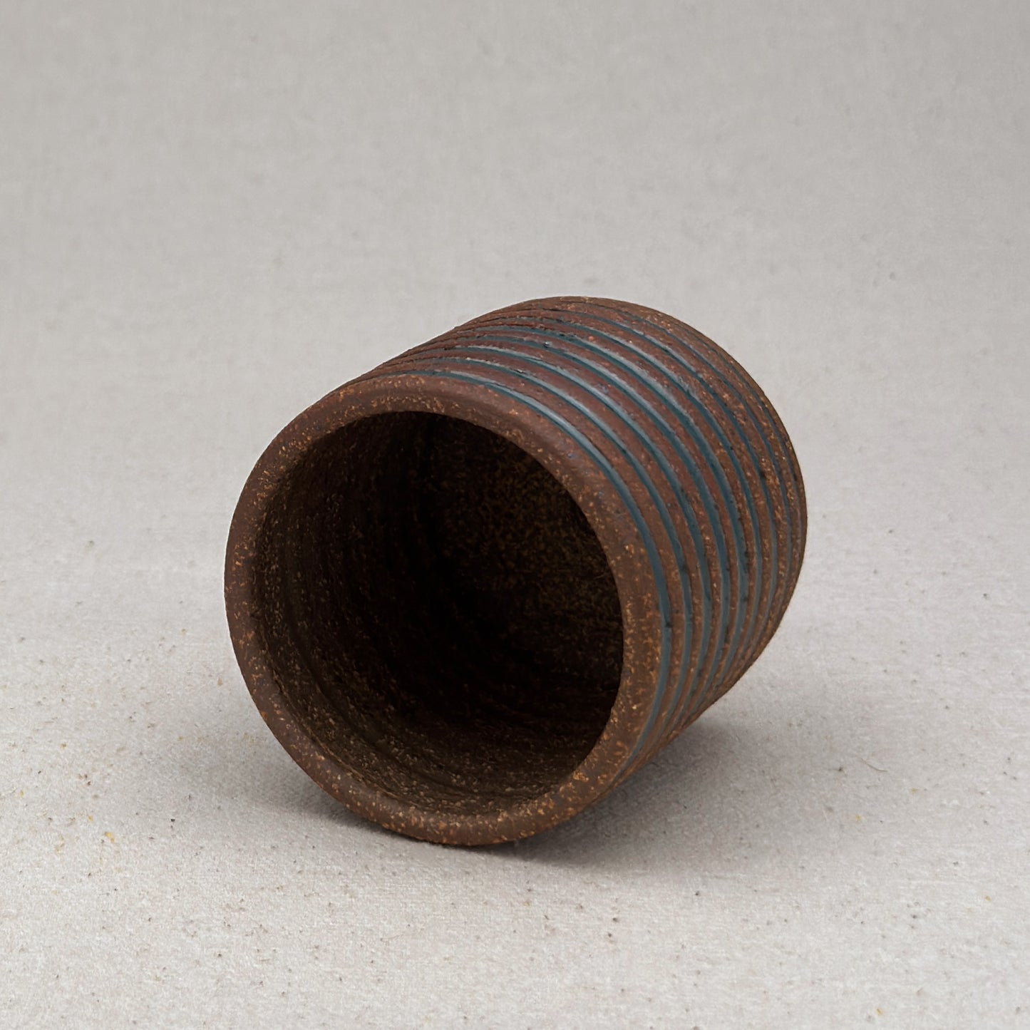 Extra Small Blue Stripe Cylinder Planter