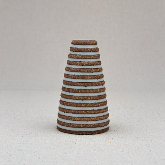 Extra Small White Stripe Cone Vase