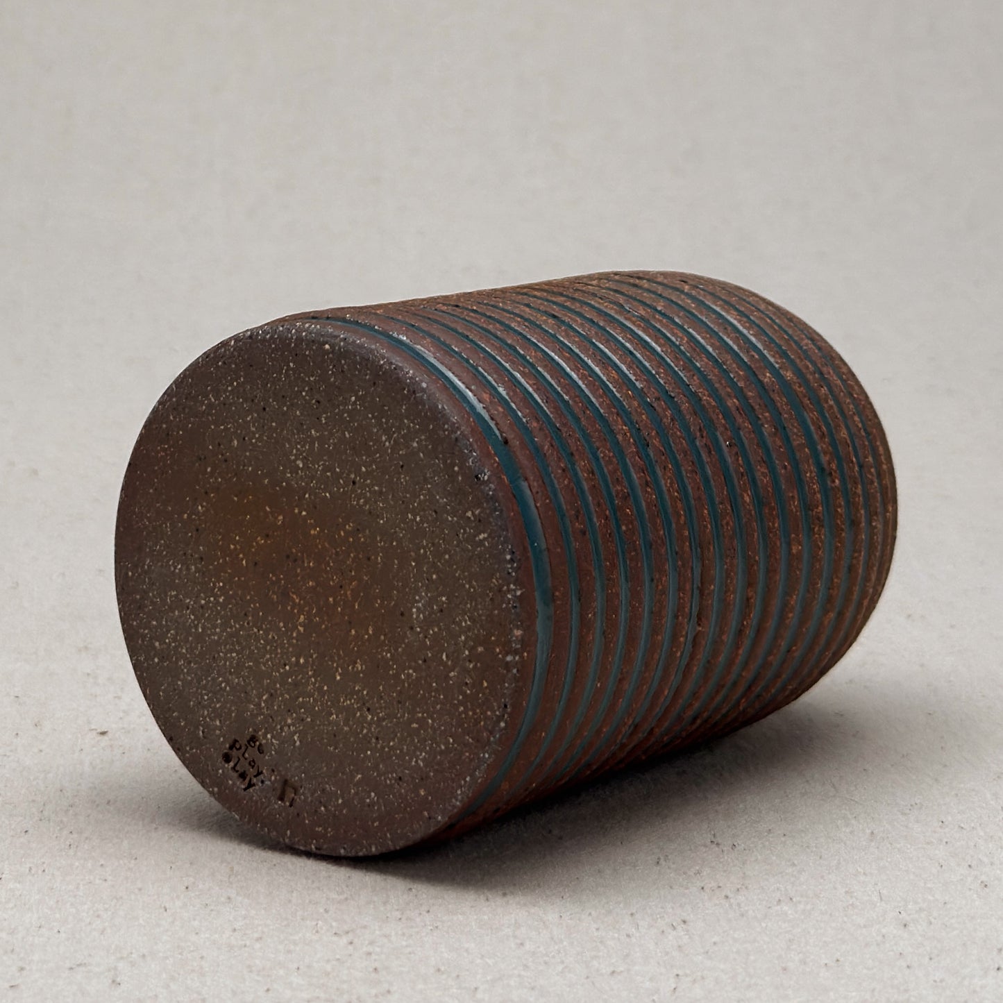 Medium Blue Stripe Round Top Vase