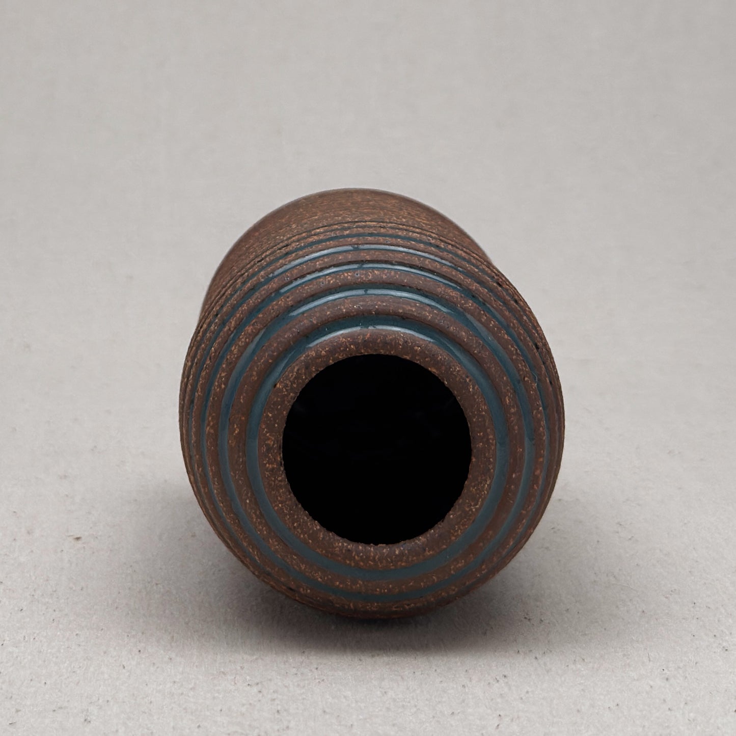 Medium Blue Stripe Round Top Vase