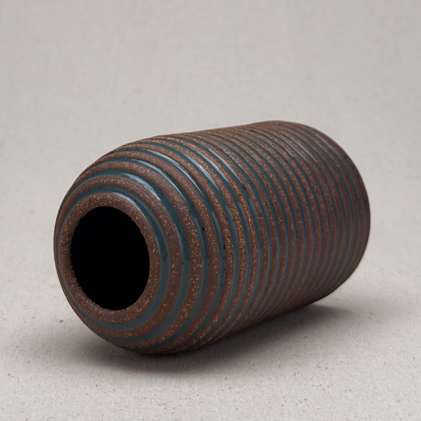 Medium Blue Stripe Round Top Vase